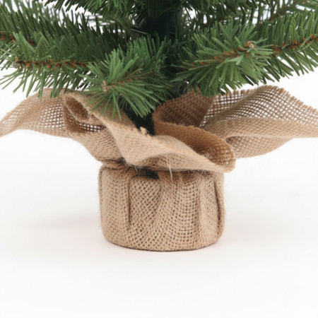Grüner Yukon-Mini-Weihnachtsbaum mit Jute-Ständer, 60 cm Dayron