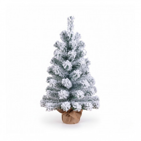 Mini Árbol de Navidad Nevado Boreal con Base de Yute 60cm Dayron Árboles de Navidad 1