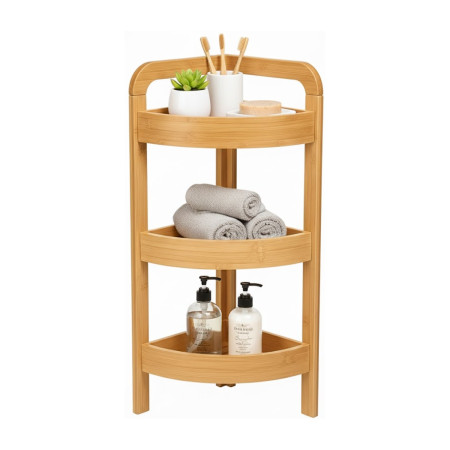 Estantería Rinconera en Bambú con 3 Niveles Canoply 61x23x23cm Thinia Home Estanterías 1