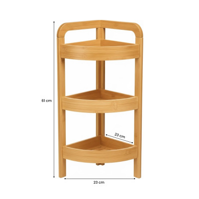 Estantería Rinconera en Bambú con 3 Niveles Canoply 61x23x23cm Thinia Home Estanterías 5