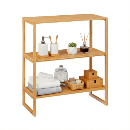 Estantería Modular en Bambú con 3 Niveles Canoply 84x69.5x33.5cm Thinia Home Estanterías 1
