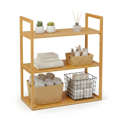 Estantería Modular en Bambú con 3 Niveles Canoply 84x69.5x33.5cm Thinia Home Estanterías 2
