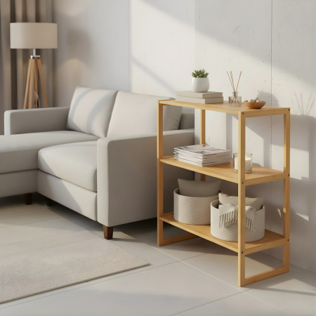 Estantería Modular en Bambú con 3 Niveles Canoply 84x69.5x33.5cm Thinia Home Estanterías 7