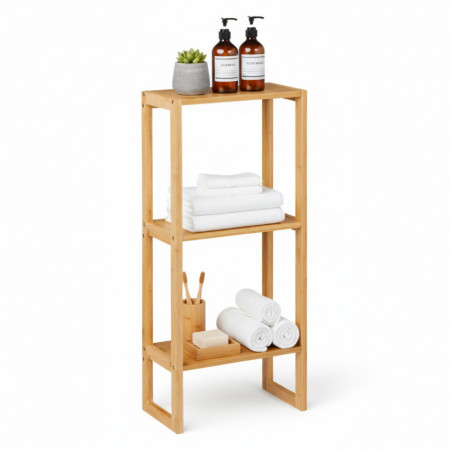 Prateleira modular de bambu...