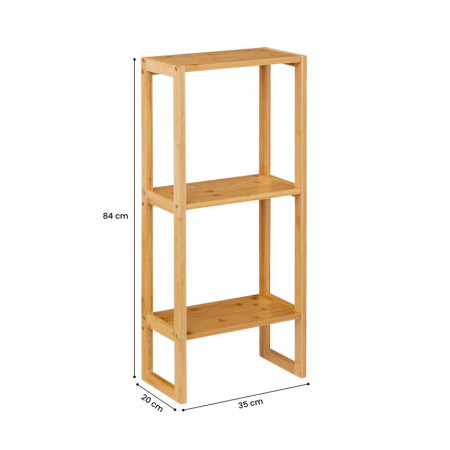 Estantería Modular en Bambú con 3 Niveles Canoply 84x35x20cm Thinia Home Estanterías 4