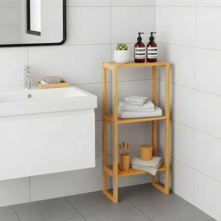 Estantería Modular en Bambú con 3 Niveles Canoply 84x35x20cm Thinia Home Estanterías 5