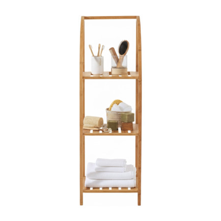 Estantería Arqueada en Bambú con 3 Niveles Canoply 110.5x37x35cm Thinia Home Estanterías 2