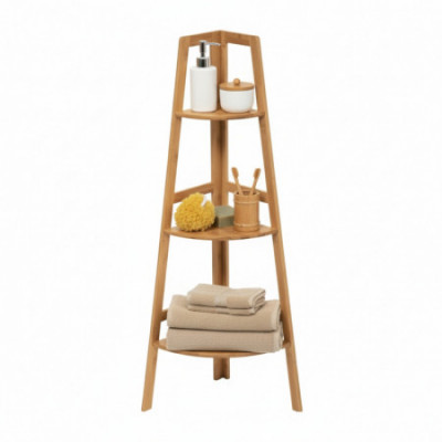 Estantería Esquinera en Bambú con 3 Niveles Canoply 103x31.9x31.9cm Thinia Home Estanterías 1