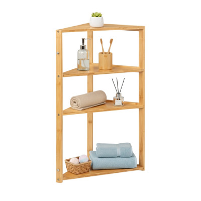 Estantería Esquinera en Bambú con 3 Niveles Canoply 80x36.5x33.5cm Thinia Home Estanterías 1
