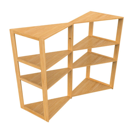 Estantería Esquinera en Bambú con 3 Niveles Canoply 80x36.5x33.5cm Thinia Home Estanterías 3