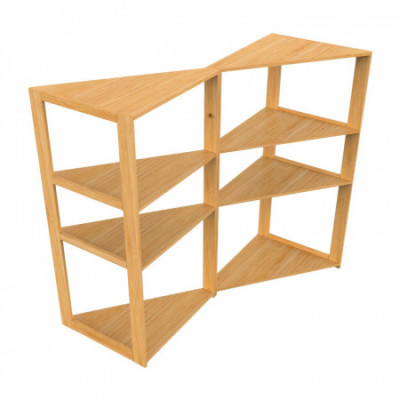 Estantería Esquinera en Bambú con 3 Niveles Canoply 80x36.5x33.5cm Thinia Home Estanterías 3