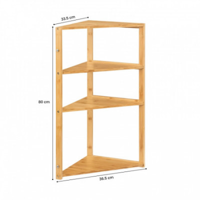 Pack 2 Estanterías Esquineras en Bambú con 3 Niveles Canoply 80x36.5x33.5cm Thinia Home Estanterías 4