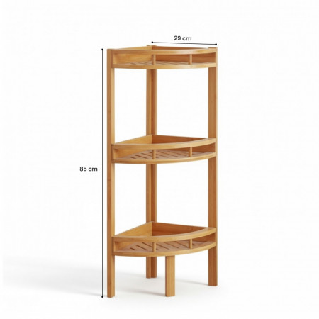 Estantería Rinconera en Bambú con 3 Niveles Canoply 85x29x29cm Thinia Home Estanterías 4