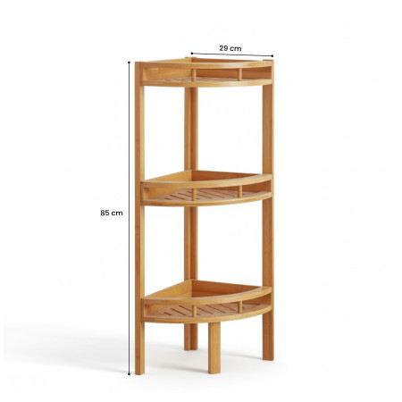 Estantería Rinconera en Bambú con 3 Niveles Canoply 85x29x29cm Thinia Home Estanterías 4