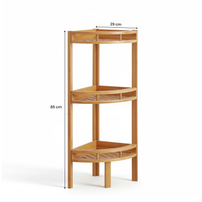 Scaffale angolare in bambù a 3 ripiani Canoply 85x29x29 cm Thinia Home