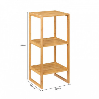Estantería Modular en Bambú con 3 Niveles Canoply 84x35.1x33.5cm Thinia Home Estanterías 4