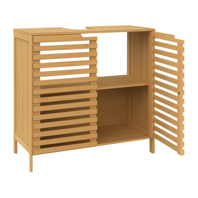 Mueble para Lavabo en Bambú con 2 Niveles Canoply 59.1x28x60.5cm Thinia Home Cajoneras 2