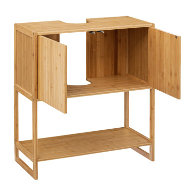 Waschtischunterschrank aus Bambus mit 3 Ebenen von Canoply 80x33.5x69.5cm Thinia Home