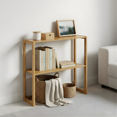 Estantería Modular en Bambú con 2 Niveles Canoply 60x57x20cm Thinia Home Estanterías 5