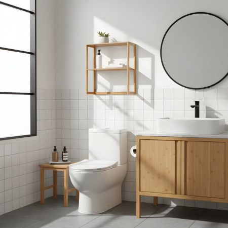 Estantería Modular en Bambú con 2 Niveles Canoply 60x57x20cm Thinia Home Estanterías 6