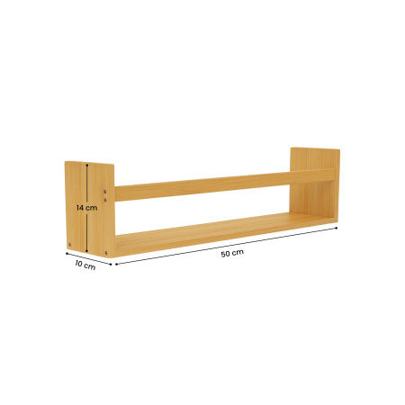 Pack 2 Estantes de Pared en Bambú Canoply 14x50x10cm Thinia Home Estanterías 4