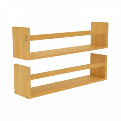 Pack 2 Estantes de Pared en Bambú Canoply 15x70x12cm Thinia Home Estanterías 1