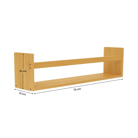 Pack 2 Estantes de Pared en Bambú Canoply 15x70x12cm Thinia Home Estanterías 4