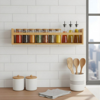 Pack 2 Estantes de Pared en Bambú Canoply 15x70x12cm Thinia Home Estanterías 5