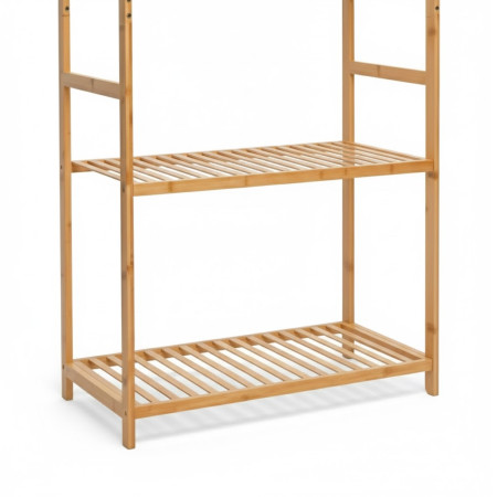Porte-manteau avec rangement pour chaussures en bambou Canoply 160 x 68 x 36 cm Thinia Home