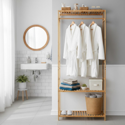 Perchero con Zapatero en Bambú Canoply 160x68x36cm Thinia Home Percheros 6