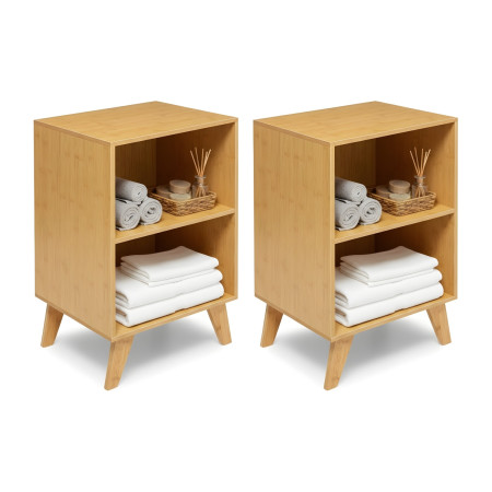 Pack 2 Muebles Modulares en Bambú con 2 Niveles Canoply 70x45x35cm Thinia Home Cajoneras 1