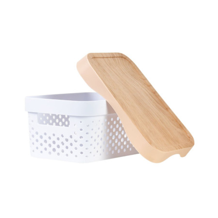 Cesta Mediana de Ordenación Rectangular con Tapa Zest 7house Ordenación Baño 3