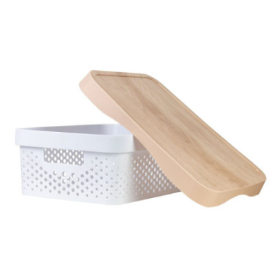 Cesta Grande de Ordenación Rectangular con Tapa Zest 7house Ordenación Baño 2