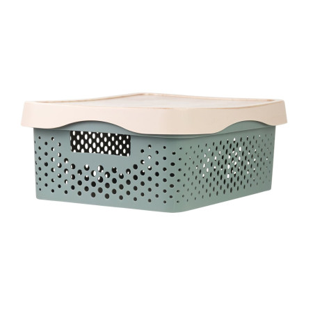 Cesta Grande de Ordenación Rectangular con Tapa Zest 7house Ordenación Baño 1