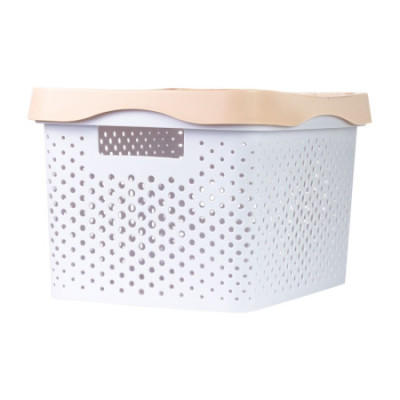 Cesta Alta de Ordenación Rectangular con Tapa Zest 7house Ordenación Baño 1