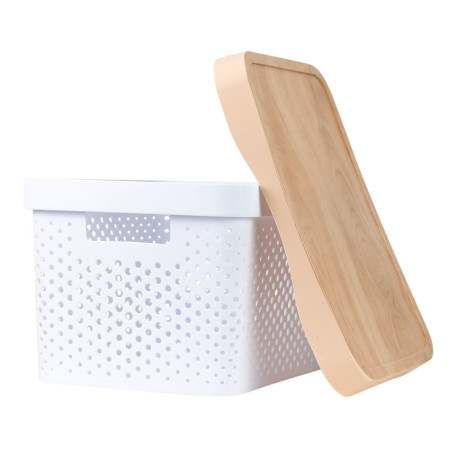 Cesta Alta de Ordenación Rectangular con Tapa Zest 7house Ordenación Baño 2