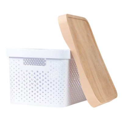 Cesta Alta de Ordenación Rectangular con Tapa Zest 7house Ordenación Baño 2