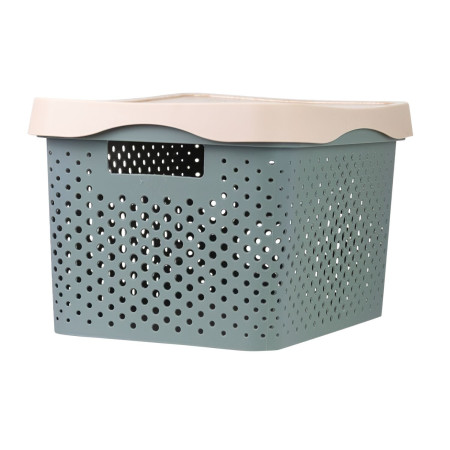 Cesta Alta de Ordenación Rectangular con Tapa Zest 7house Ordenación Baño 1