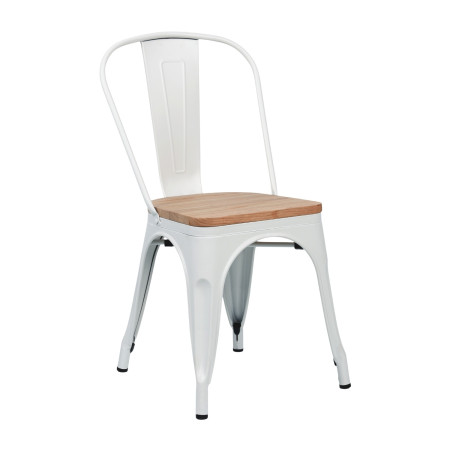 Silla Apilable Industrial de Acero y Madera 45x45x85cm Thinia Home Mobiliario Hosteleria 1