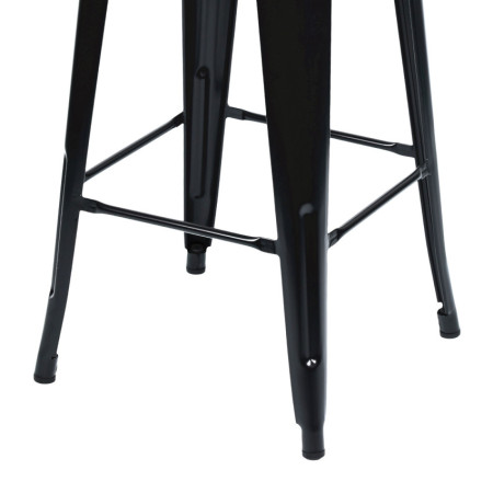 Taburete Medio Industrial Apilable de Acero y Madera 43x43x76cm 7house Taburetes 3