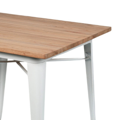 Mesa de Comedor Industrial Cuadrada de Madera y Acero 80x80x76cm 7house Mesas de Comedor 5