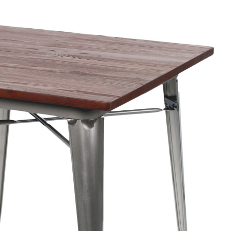 Mesa de Comedor Industrial Cuadrada de Madera y Acero 80x80x76cm 7house Mesas de Comedor 8