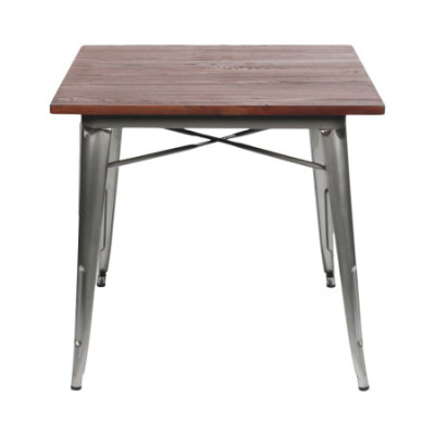 Mesa de Comedor Industrial Cuadrada de Madera y Acero 80x80x76cm 7house Mesas de Comedor 9