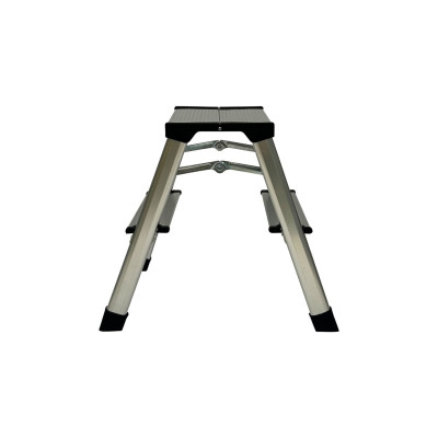 Escalera Plegable de Aluminio 2 Peldaños Plateada 46x36x40cm 7house Escaleras 3