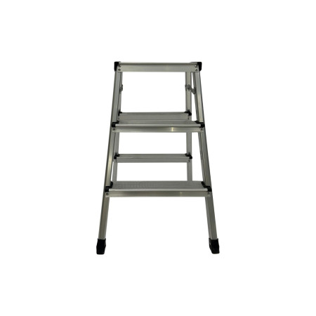 Escalera Plegable de Aluminio 3 Peldaños Plateada 59x39x60cm 7house Escaleras 2