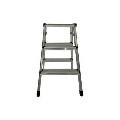 Escalera Plegable de Aluminio 3 Peldaños Plateada 59x39x60cm 7house Escaleras 2
