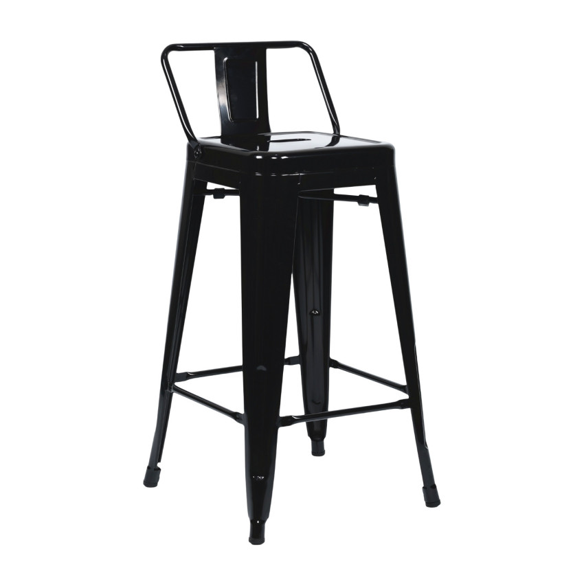 Taburete Alto Industrial Apilable de Acero 41x41x85cm Thinia Home Taburetes 1