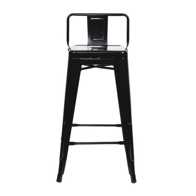 Pack 4 Taburetes Altos Industriales Apilables de Acero 41x41x85cm Thinia Home Taburetes 3
