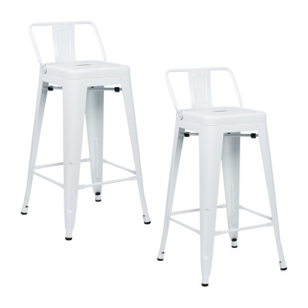 Pack 2 Taburetes Altos Industriales Apilables de Acero 41x41x85cm Thinia Home Taburetes 1