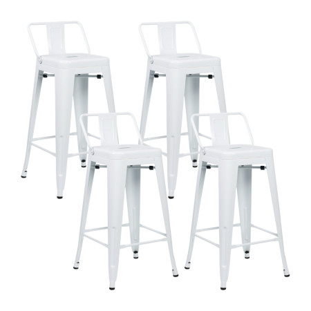 Pack 4 Taburetes Altos Industriales Apilables de Acero 41x41x85cm Thinia Home Taburetes 1